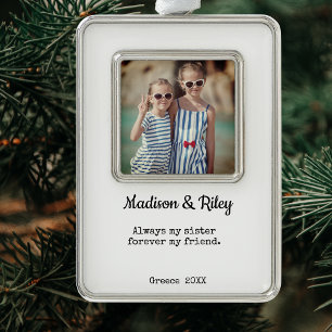 Sister Christmas Holiday Foto Gerahmt Ornament Rahmen-Ornament Silber