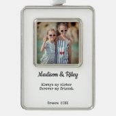 Sister Christmas Holiday Foto Gerahmt Ornament Rahmen-Ornament Silber (Vorderseite)