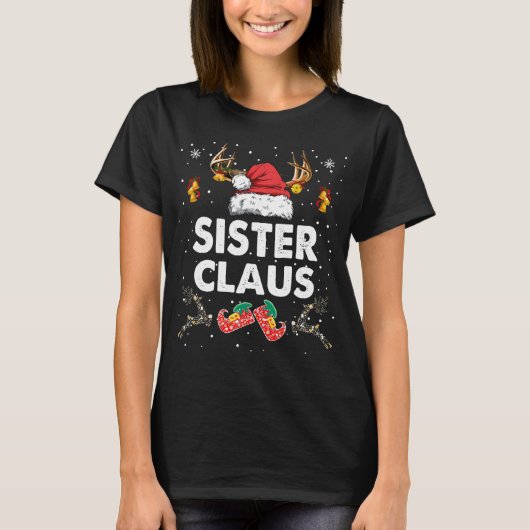 Sister Claus Christmas Family Group Matching Pajam T-Shirt (Vorderseite)