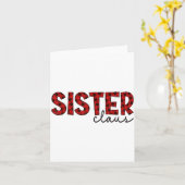 Sister Claus Xmas Christmas Red Plaid Pajama Famil Karte (Gelbe Blume)