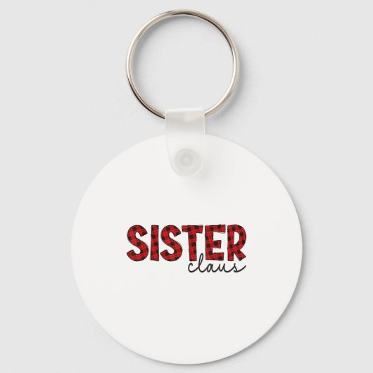 Sister Claus Xmas Christmas Red Plaid Pajama Famil Schlüsselanhänger (Vorderseite)