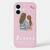 Sister Collage iPhone 16 Case – Same Hearts (Rückseite)