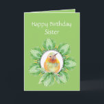 Sister Custom Birthday Rufous Hummingbird Karte<br><div class="desc">Sister Custom Birthday Rufous Hummingbird</div>