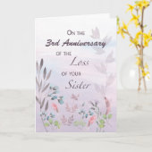 Sister Custom Year 3rd Anniversary of Loss Karte (Gelbe Blume)