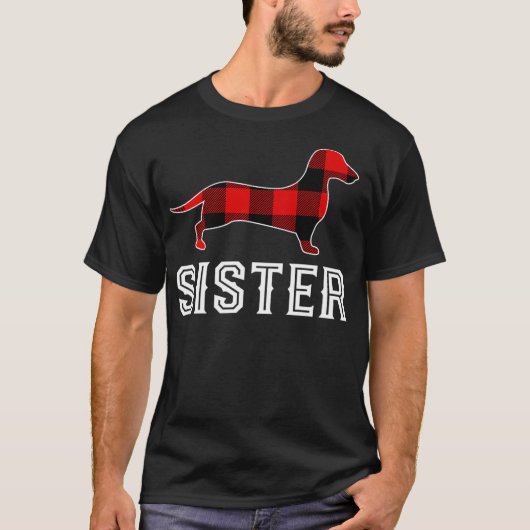 Sister Dackel Hund Matching Family Pajama T-Shirt (Vorderseite)