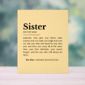 Sister Definition: Bester Freund, Confidante Acrylschild (Neutral)