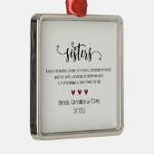 Sister Definition Custom Christmas Ornament Aus Metall (Rechts)