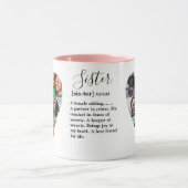 Sister Definition Foto Heart Collage Tasse (Zentrum)