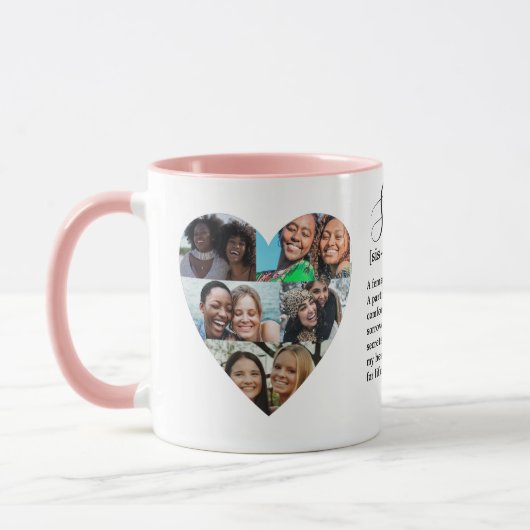 Sister Definition Foto Heart Collage Tasse (Links)