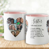 Sister Definition Foto Heart Collage Tasse
