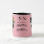 Sister Definition Foto Heart Collage Tasse (Zentrum)