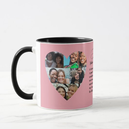 Sister Definition Foto Heart Collage Tasse (Links)