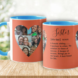 Sister Definition Foto Herzkollektion Farbige Tass Tasse