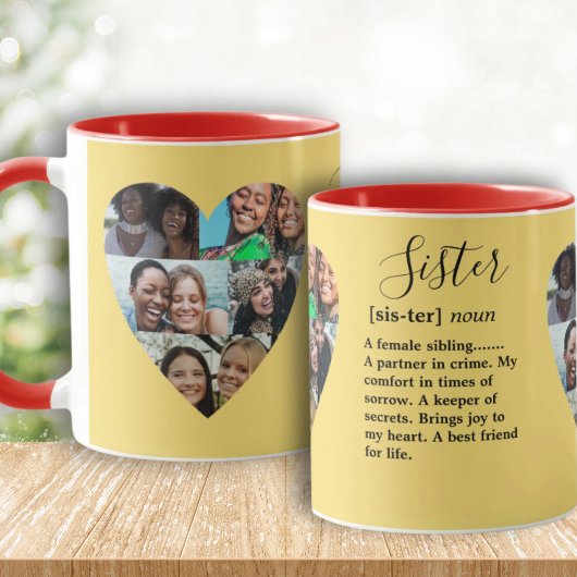 Sister Definition Foto Herzkollektion Farbige Tass Tasse