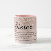Sister Definition Girl Rose Gold Glitzer Tasse (Zentrum)