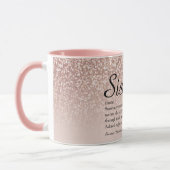 Sister Definition Girl Rose Gold Glitzer Tasse (Links)