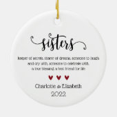 Sister Definition Personalisiert Weihnachten Keramik Ornament (Hinten)