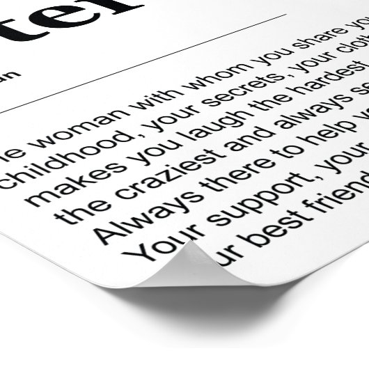 Sister-Definition Poster (Ecke)