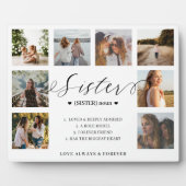 Sister Definition Script Foto Collage Keepake Fotoplatte (Vorderseite)