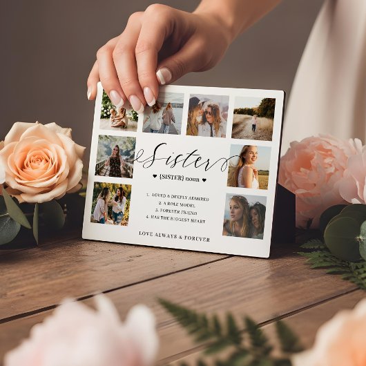 Sister Definition Script Foto Collage Keepake Fotoplatte