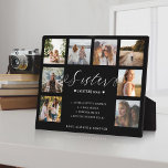 Sister Definition Script Foto Collage Keepake Fotoplatte<br><div class="desc">Schicke deiner Schwester ein wunderschönes personalisiertes Geschenk, das sie für immer schätzen wird. Die Plakette ist wie eine Wörterbuchdefinition mit "Schwester" entworfen in einem schönen handgeschriebenen Skriptstil. Spezieller Foto-Collage-Block mit personalisiertem Foto, um Ihre eigenen Fotos und Erinnerungen anzuzeigen. Unser Design zeichnet sich durch ein einfaches 8-Foto-Collage-Design aus. Personalisieren Sie die...</div>