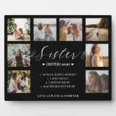 Sister Definition Script Foto Collage Keepake Fotoplatte (Vorderseite)