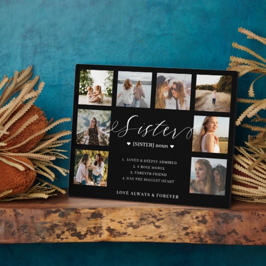 Sister Definition Script Foto Collage Keepake Fotoplatte (Seite)