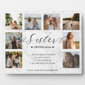 Sister Definition Script Foto Collage Marble Fotoplatte (Vorderseite)