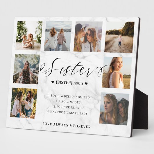 Sister Definition Script Foto Collage Marble Fotoplatte (Seite)