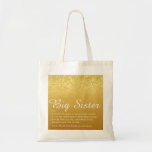 Sister Definition Script Gold Glitter Glam Tragetasche<br><div class="desc">Personalisieren Sie für Ihre besondere Schwester oder Hermana (klein oder groß),  um ein einzigartiges Geschenk zu schaffen. Ein perfekter Weg,  ihr zu zeigen,  wie phantastisch sie jeden Tag ist. Entwickelt von Thisisnotme©</div>