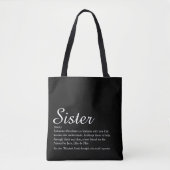 Sister Definition Skript Moderner Spaß Tasche (Vorderseite)