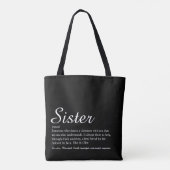 Sister Definition Skript Moderner Spaß Tasche (Rückseite)