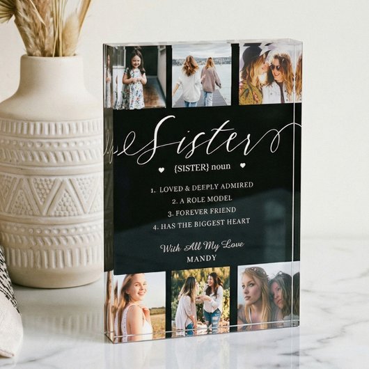 Sister Dictionary Definition Foto Collage Black