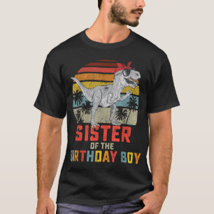 Sister Dinosaur von der Geburtstagsjunge Matching T-Shirt