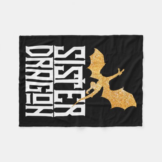 Sister Dragon Christmas Matching Family Tribe Girl Fleecedecke (Vorderseite (Horizontal))