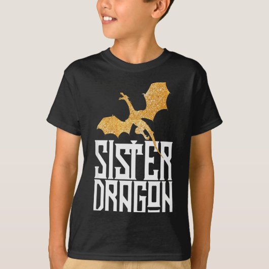 Sister Dragon Christmas Matching Family Tribe Girl T-Shirt (Vorderseite)