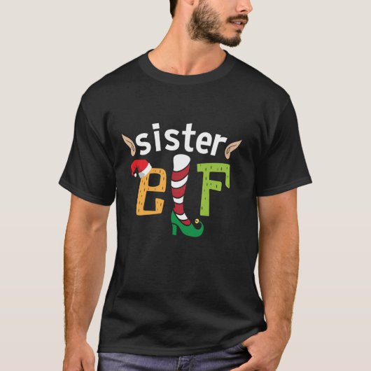 Sister Elf Christmas Elves Squad Matching Elf Fami T-Shirt (Vorderseite)