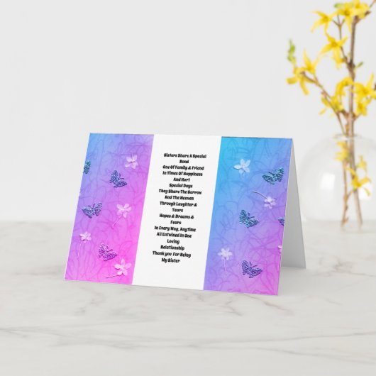 Sister Embellished Karte (Gelbe Blume)