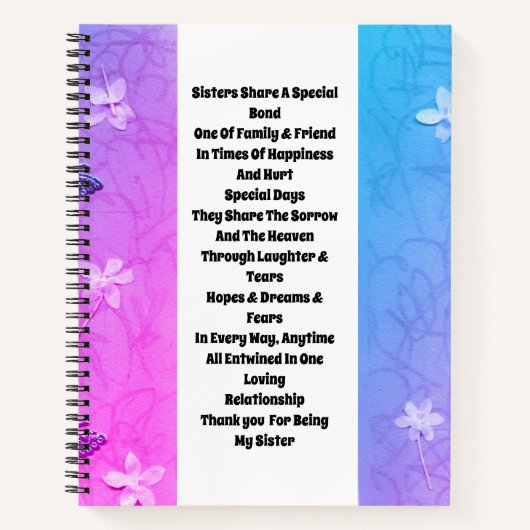 Sister Embellished Notizblock (Vorderseite)