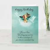 Sister Fairy Birthday Card With Doves Karte (Vorderseite)