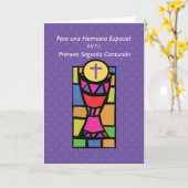 Sister First Communion Bright Colors, Spanisch Karte (Gelbe Blume)