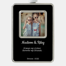 Sister Foto Gerahmt Ornament Rahmen-Ornament Silber