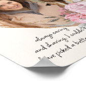 Sister Foto Gold Heart Shaped Pink Floral Frame Poster (Ecke)