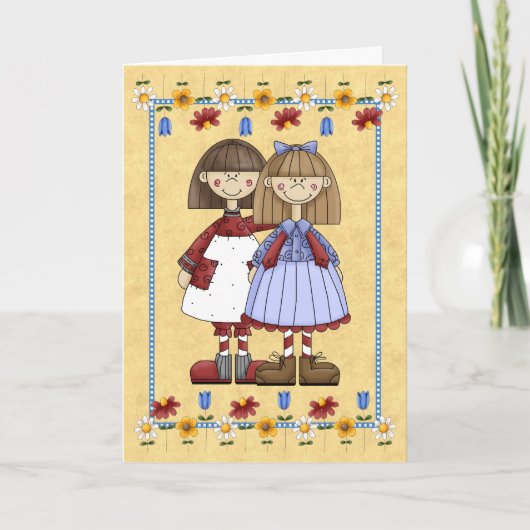 Sister Friendship Birthday Card Karte (Vorderseite)