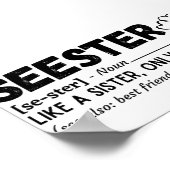 Sister Funny Seester Definition Poster (Ecke)