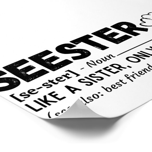 Sister Funny Seester Definition Poster (Ecke)