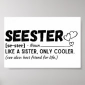 Sister Funny Seester Definition Poster (Vorne)
