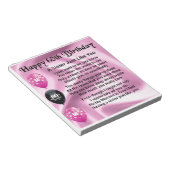 Sister Gedicht - 60. Geburtstag Notizblock (angewinkelt)