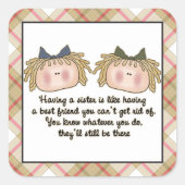 Sister Gedicht Spaß Cartoon Aufkleber (Vorderseite)