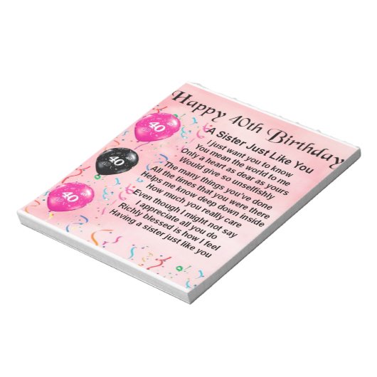 Sister Geem - 40. Geburtstag Notizblock (Rotiert)